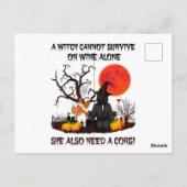 Carte Postale Welsh Corgi Mummy Cute Halloween Costume (Dos)