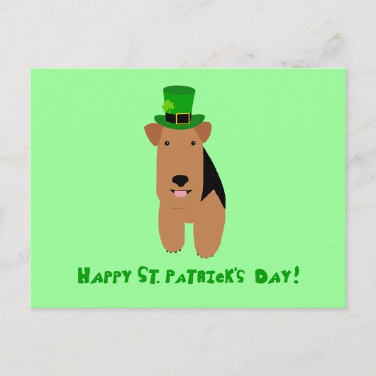 Carte Postale Welsh Terrier St. Patrick's Day Postcard (Devant)