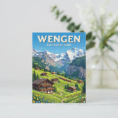 Carte Postale Wengen Suisse (Debout devant)