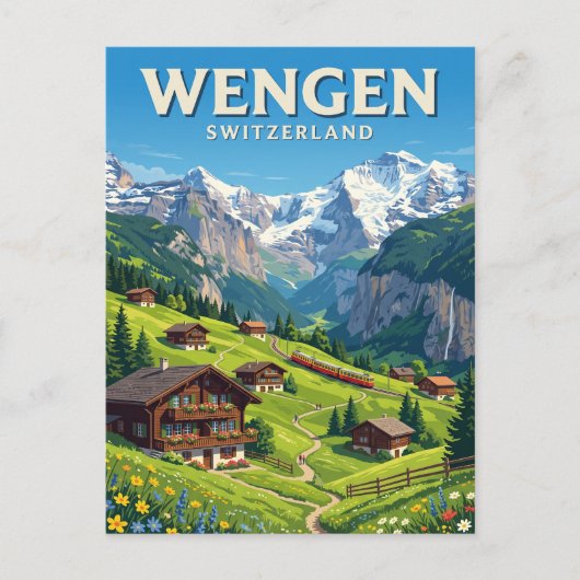 Carte Postale Wengen Suisse (Devant)