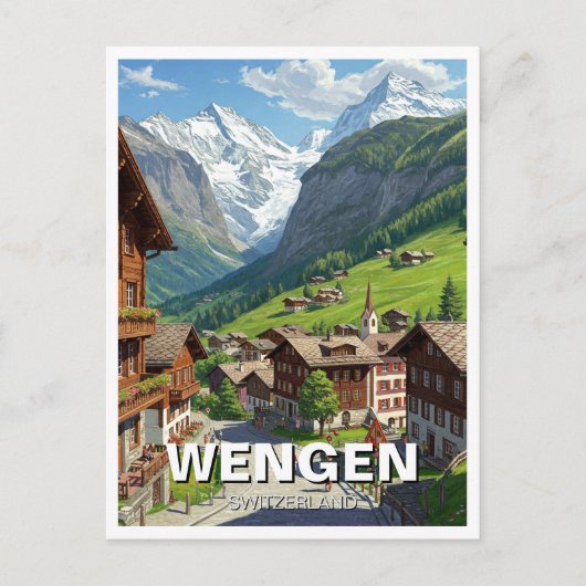 Carte Postale Wengen Suisse Travel (Devant)