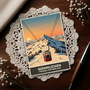 Carte Postale Wengen, Suisse: Voyage vintage des années 1960