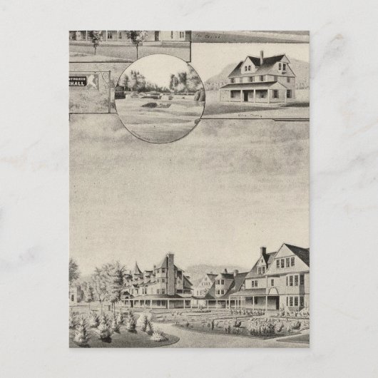Carte Postale Wentworth Hall, Cottages (Devant)
