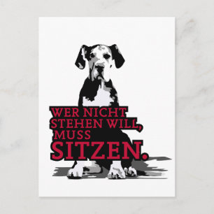 Carte Postale Wer nicht stehen will Doggenwelpe