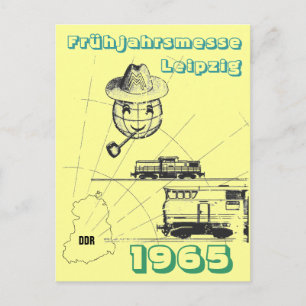 Carte Postale Werbedesign Frühjahrsmesse DDR.