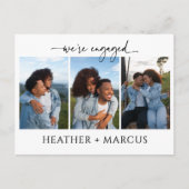 Carte Postale We're Engaged 3 Photo Script Postcard (Devant)