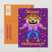Carte postale Werewolf Halloween (Devant / Derrière)