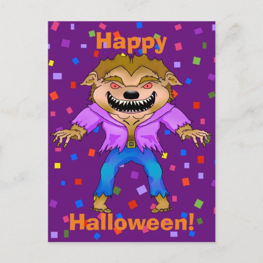 Carte postale Werewolf Halloween (Devant)