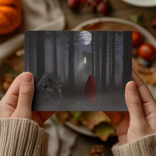 Carte Postale Werewolf Little Red Riding Hotte Éffrayante