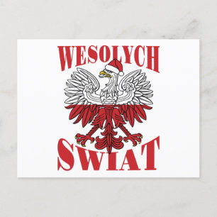 Carte Postale Wesolych Swiat Polonais Aigle de Noël