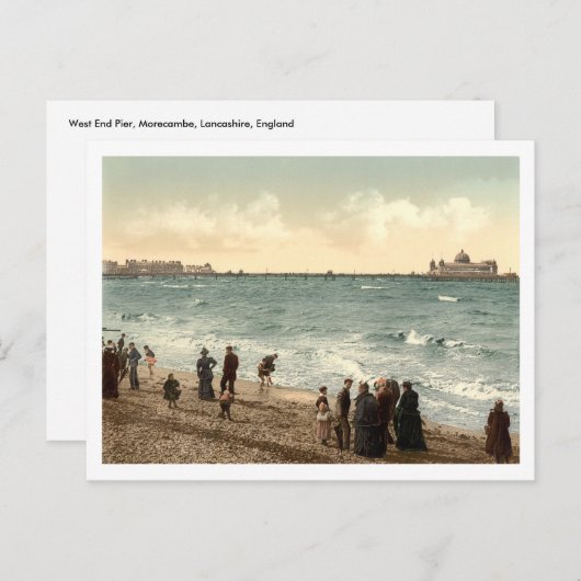 Carte Postale West End Pier I, Morecambe, Lancashire, Angleterre (Devant / Derrière)