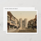 Carte Postale West Gate, Canterbury, Kent, Angleterre (Devant / Derrière)