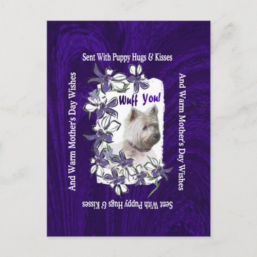 Carte Postale West Highland Terrier Adorable Mothers Day Wings (Devant)