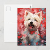 Carte Postale West Highland White Terrier Saint-Valentin (Devant / Derrière)