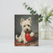 Carte Postale West Highland White Terrier Saint-Valentin (Debout devant)