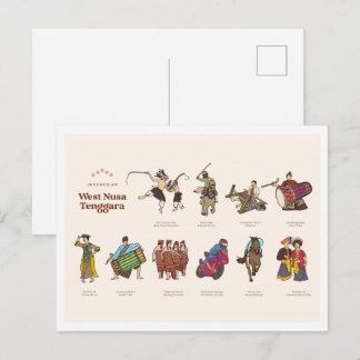 Carte Postale West Nusa Tenggara Indonesia Travel