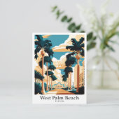 Carte Postale West Palm Beach Floride Art Voyage Illustration (Debout devant)