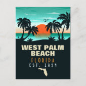 Carte Postale West Palm Beach Floride Rétro Sunset Souvenirs (Devant)