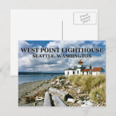 Carte Postale West Point Lighthouse, Seattle Washington (Devant / Derrière)