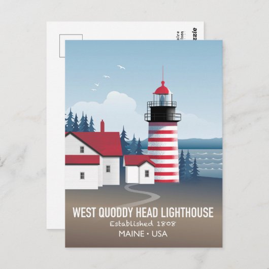 Carte Postale West Quoddy Head Lighthouse (Devant / Derrière)