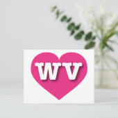 Carte Postale West Virginia Hot Pink Heart - J'aime WV (Debout devant)
