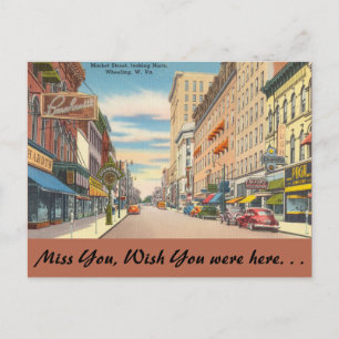 Carte Postale West Virginia, Market Street, Roue