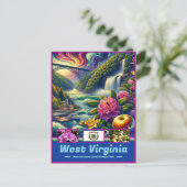Carte Postale West Virginia Wild Beauty Pittoresque (Debout devant)
