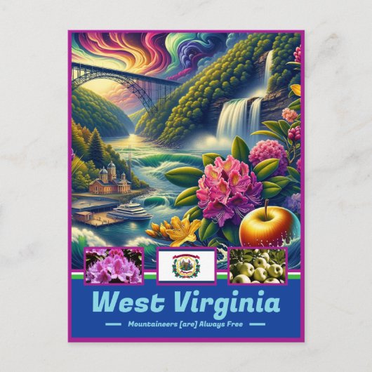 Carte Postale West Virginia Wild Beauty Pittoresque (Devant)