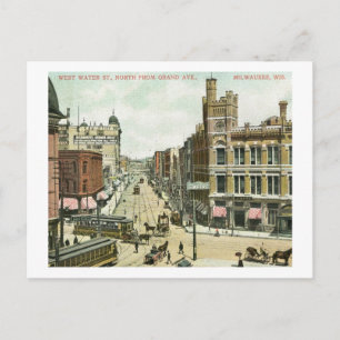 Carte Postale West Water St., Milwaukee, Wisconsin 1908 Vintage