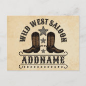 Carte Postale Western Cowboy Boots AJOUTER LE NOM Sheriff Spurs (Devant)