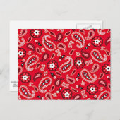 Carte Postale Western Red Paisley (Devant / Derrière)