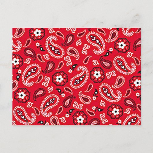Carte Postale Western Red Paisley (Devant)
