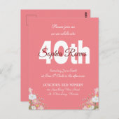 Carte Postale Western Rustic Country Fleur sauvage 40e anniversa (Devant / Derrière)