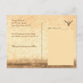 Carte Postale  Western Rustic Pays Beige Enregistrer La Date (Dos)