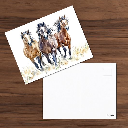 Carte postale Western Wild & Free Mustang Hors