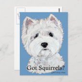 Carte Postale Westie a des écureuils ? (Devant / Derrière)