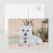 Carte Postale Westie à la plage (Devant / Derrière)