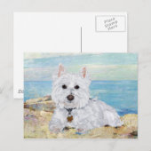 Carte Postale Westie à la plage (Devant / Derrière)