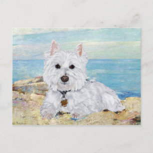 Carte Postale Westie à la plage