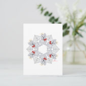 Carte Postale Westie Ange Flocon de Neige (Debout devant)
