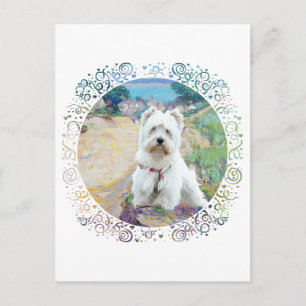 Carte Postale Westie au bord de la mer