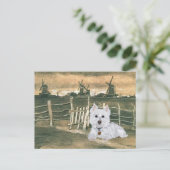 Carte Postale Westie avec Windmills (Debout devant)