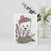 Carte Postale Westie Bagpipes (Debout devant)