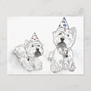 Carte Postale Westie Joyeux anniversaire
