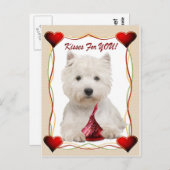 Carte Postale Westie Kisses Pour Vous (Devant / Derrière)