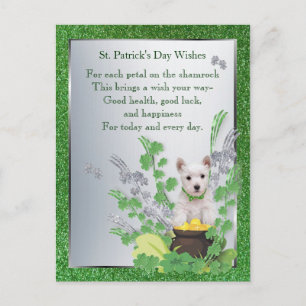Carte Postale Westie Pup Numéro Un Santé Chance Bonheur Voeux
