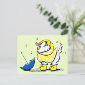 Carte Postale Westie Rainy Day (Debout devant)