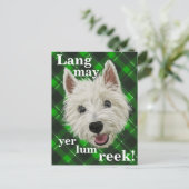 Carte Postale Westie Sagdom. Lang may yer lum reek ! (Debout devant)