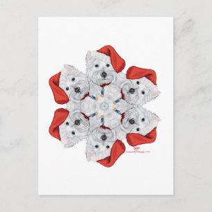 Carte Postale Westie Snowflake