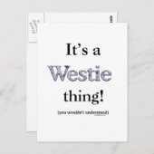 Carte Postale Westie Thing (Devant / Derrière)